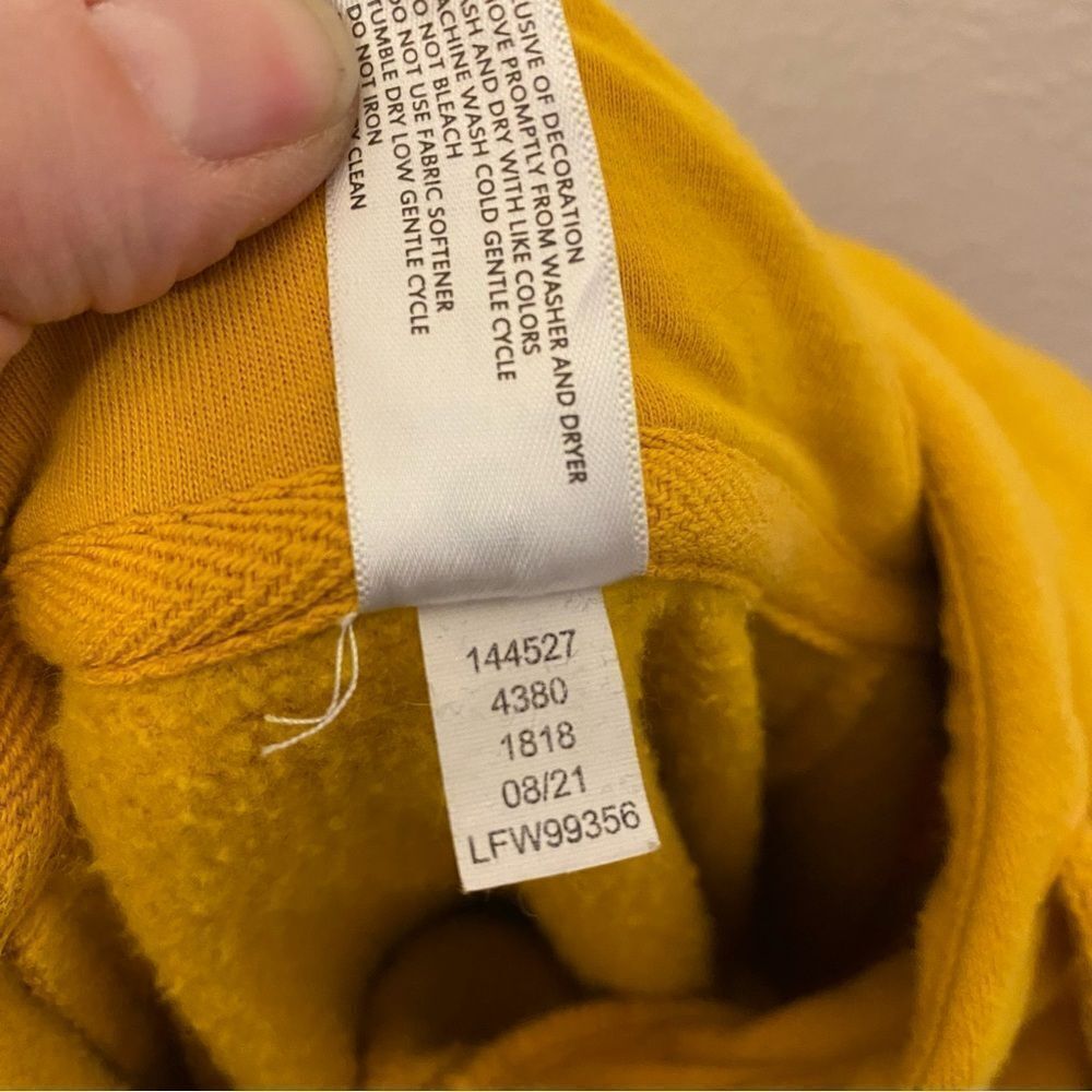 90 degrees mid weight yellow mustard golden rod chunky pullover hoodie L - Picture 4 of 6